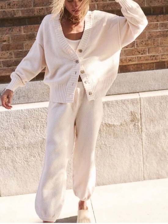 Free People Sweaters - NWT Still in Bag Free People Hailee Cardi Set Sz L - Ivory- Retail $128